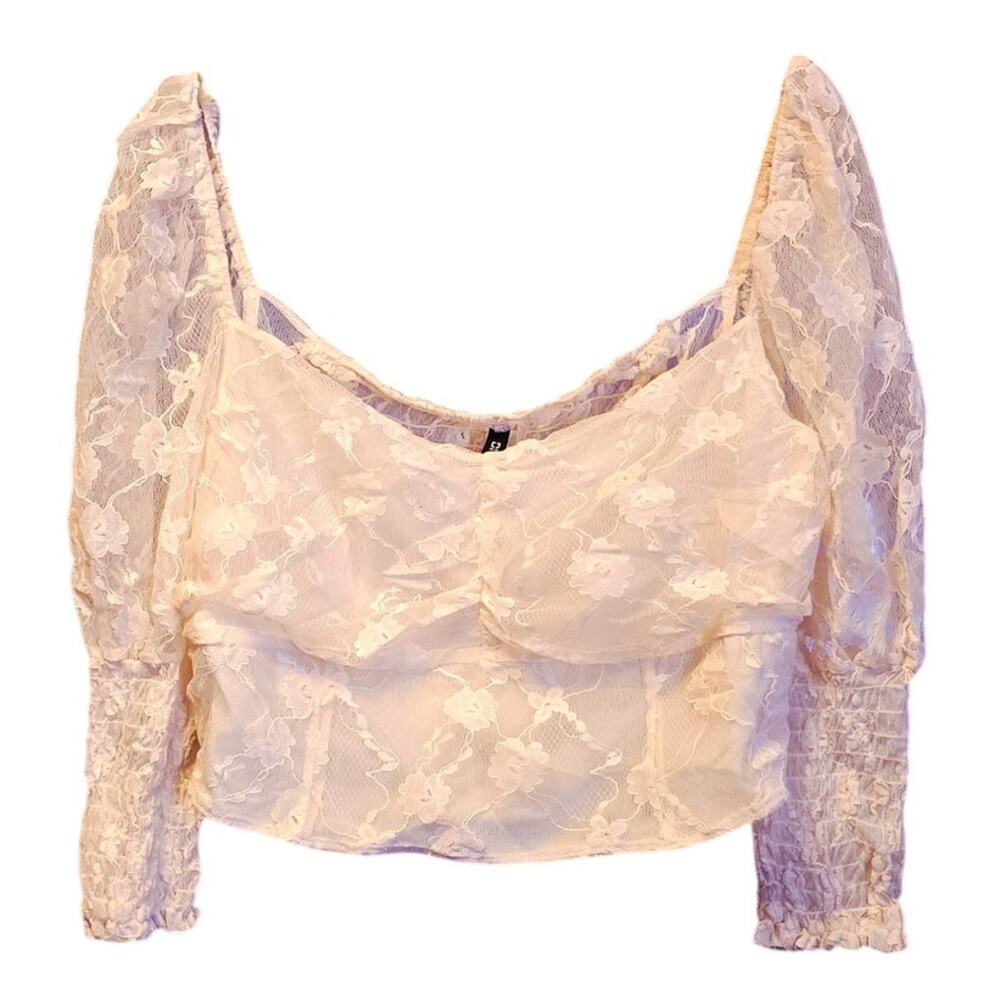 Divided lace coquette crop top size XL
